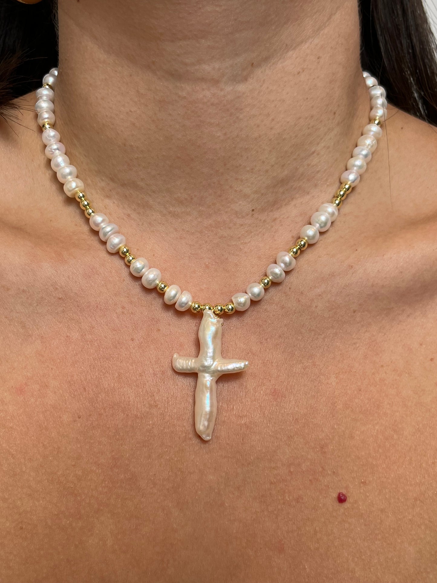 Pearl Cross Necklace