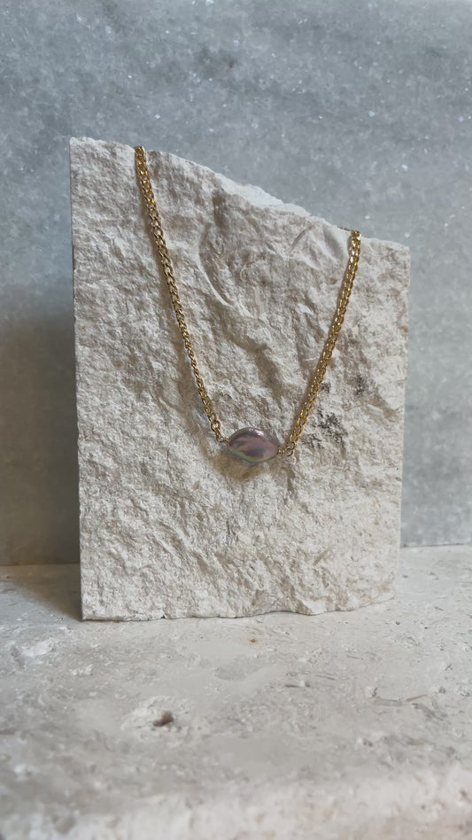 Pink Pearl Mini Cuban Necklace