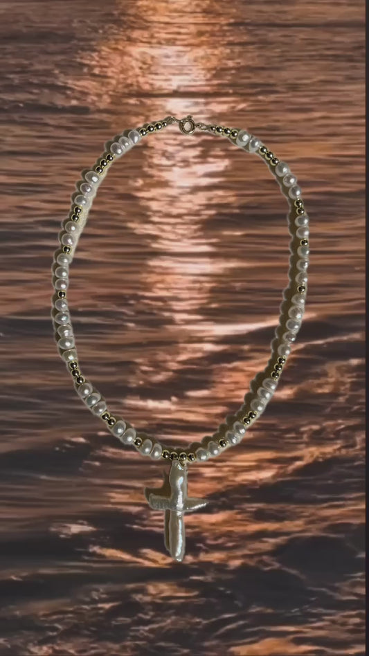 Pearl Cross Necklace